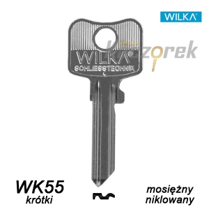 Wilka 008 - klucz surowy - WK55 krótki mosiężny niklowany