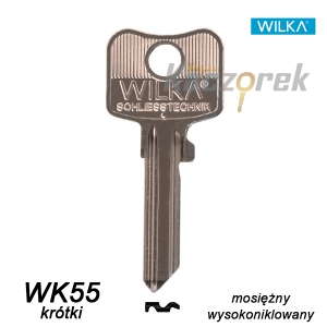 Wilka 009 - klucz surowy - WK55 krótki mosiężny wysokoniklowany