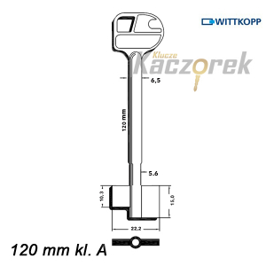 Zasuwowy 049 - Wittkopp 120 mm kl. A - klucz surowy