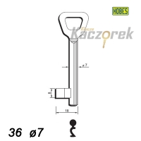 Numerowany Hobes 002 - klucz surowy 36 - fi 7 mm