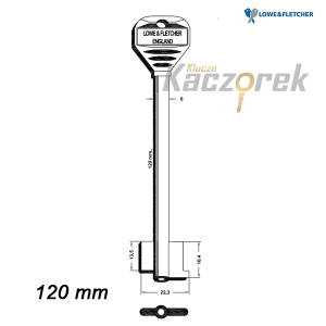 Zasuwowy 015 - Lowe & Fletcher 120 mm - klucz surowy - DŁUGI 6