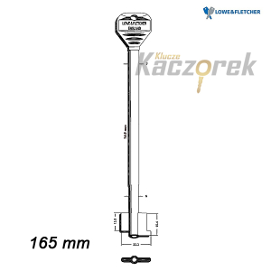 Zasuwowy 016 - Lowe & Fletcher 165 mm - klucz surowy - DŁUGI 9