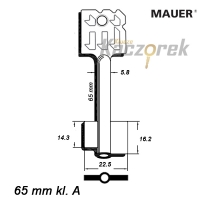 Zasuwowy 024 - Mauer 65 mm kl. A - klucz surowy