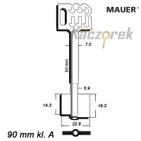 Zasuwowy 025 - Mauer 90 mm kl. A - klucz surowy
