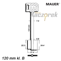Zasuwowy 028 - Mauer 120 mm kl. B - klucz surowy