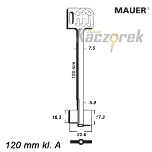 Zasuwowy 026 - Mauer 120 mm kl. A - klucz surowy
