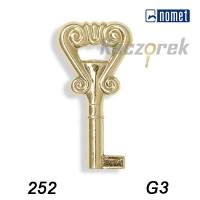 Meblowy 010 - 252 - G3 złoto krótki - klucz surowy