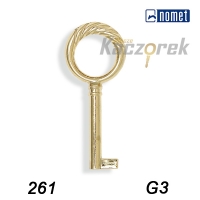 Meblowy 014 - 261 - G3 złoto okrągły - klucz surowy
