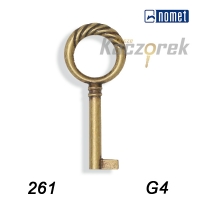 Meblowy 015 - 261 - G4 mosiądz okrągły - klucz surowy