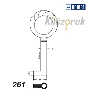 Meblowy 015 - 261 - G4 mosiądz okrągły - klucz surowy