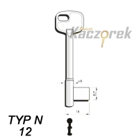 Numerowany ZNAL Częstochowa Typ N 12 - klucz surowy