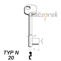 Numerowany ZNAL Częstochowa Typ N 20 - klucz surowy