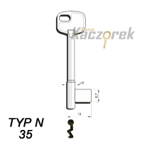 Numerowany ZNAL Częstochowa Typ N 35 - klucz surowy