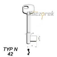 Numerowany ZNAL Częstochowa Typ N 42 - klucz surowy