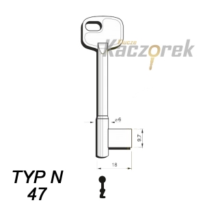 Numerowany ZNAL Częstochowa Typ N 47 - klucz surowy
