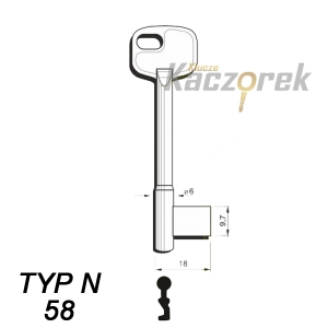 Numerowany ZNAL Częstochowa Typ N 58 - klucz surowy