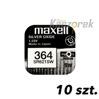 Bateria Maxell - 364 - SR621SW - 10 szt. - blister