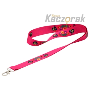 Smycz 002 - 20 mm - wzory ludowe koguty róż