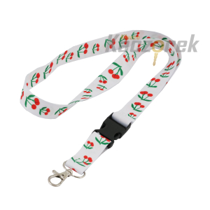 Smycz 139 - 20 mm - szybkozłączka - wisienki na białym