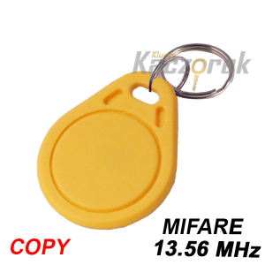 Brelok zbliżeniowy 055 - żółty - Mifare - 13,56 MHz - do klonowania
