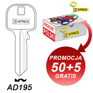 Expres 512 - klucz surowy stalowy - AD195 - pakiet 55 sztuk