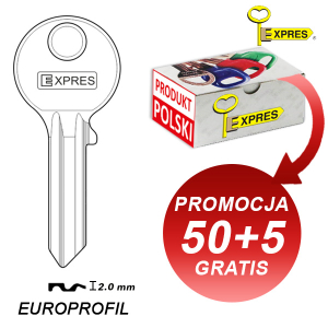 Expres 520 - klucz surowy stalowy - Europrofil okrągły 2.0 - GDA1 - pakiet 55 sztuk