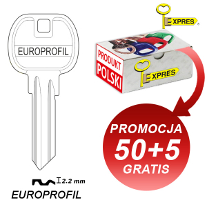 Expres 521 - klucz surowy stalowy - Europrofil kwadratowy 2.2 - pakiet 55 sztuk