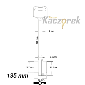Zasuwowy 071 - Wittkopp 135 mm kl. B - klucz surowy