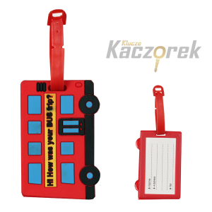Brelok do kluczy 159 - zawieszka do bagażu - autobus - czerwony